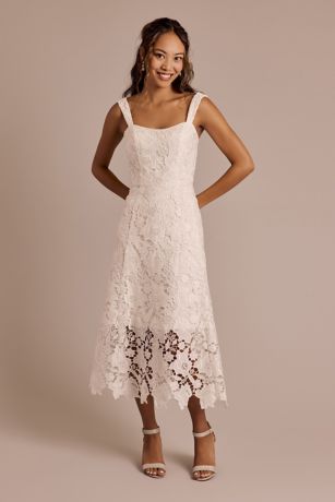 DB Studio Floral Lace Tank Midi Dress with Illusion Skirt